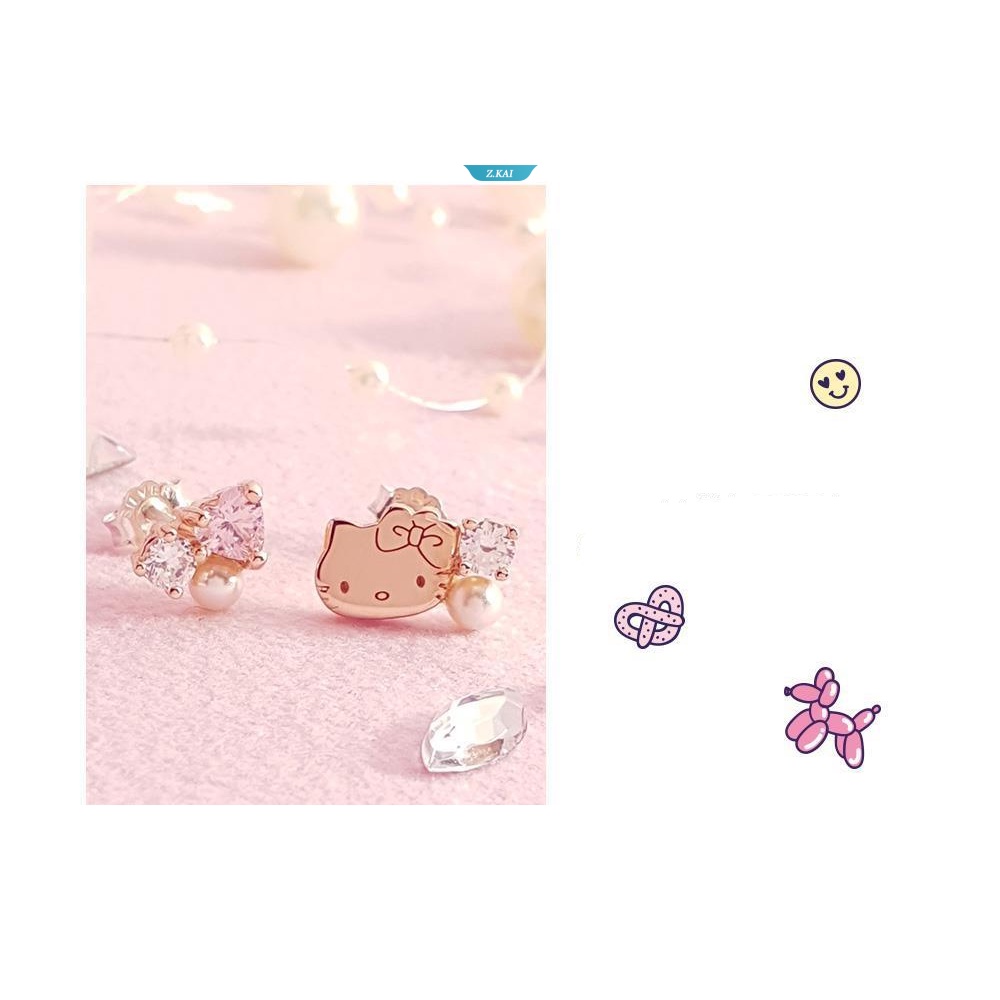 Kawaii Sanrio Anting Kartun Hellokitty925 Perak Pin Ringan Sehari Hari Aksesoris Earrings Gadis Perhiasan Hadiah Pacar [ZK]