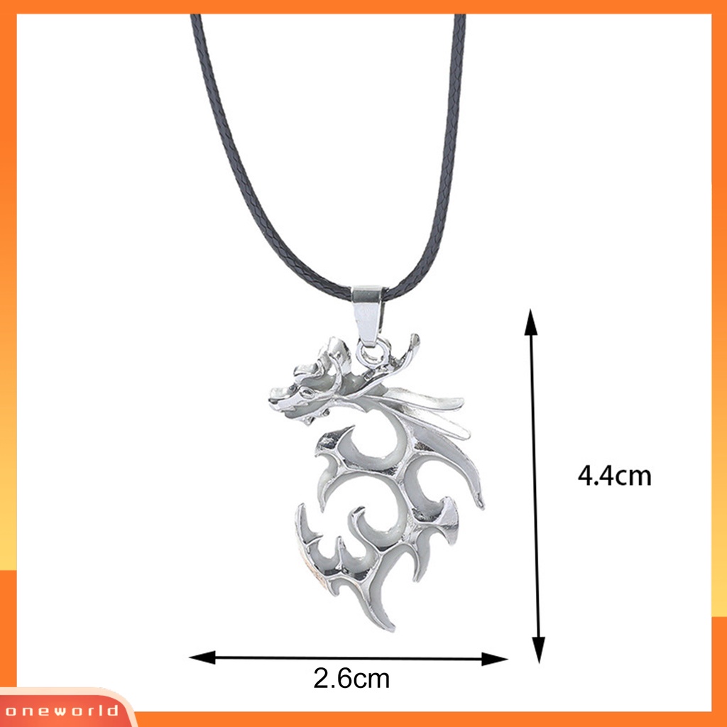 [ONE] Pendant Necklace Noctilucent Kalung Naga Neon Perak Alloy Nyaman Untuk Hadiah