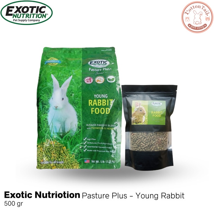 Makanan Pellet Kelinci Premium Exotic Nutrition Young Rabbit Food 500g