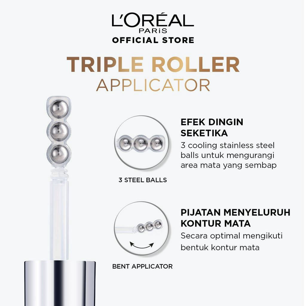 L'Oreal Paris Glycolic Bright Dark Circle Eye Serum Skincare - Menyamarkan Mata Panda dengan 3% (Glycolic + Niacinamide + Vit CG)