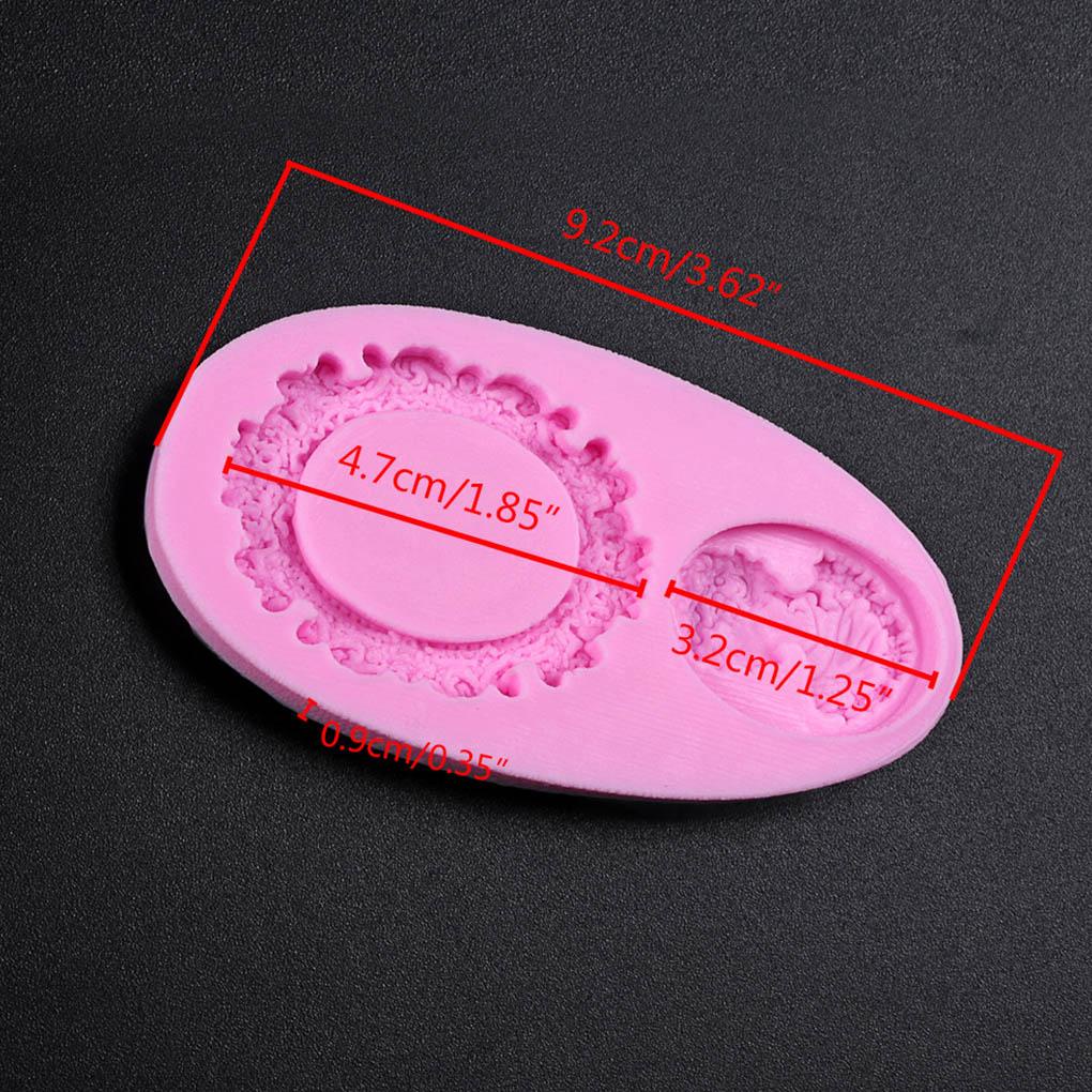 Cameo Fondant Cetakan Bentuk Oval Silikon Bakeware Cermin Alat Dekorasi Kue Gaya Klasik Cetakan Coklat Gadget Dapur