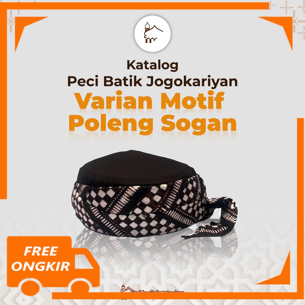 Peci Khas Batik Jogokariyan Jogokaryan Motif Poleng Sogan