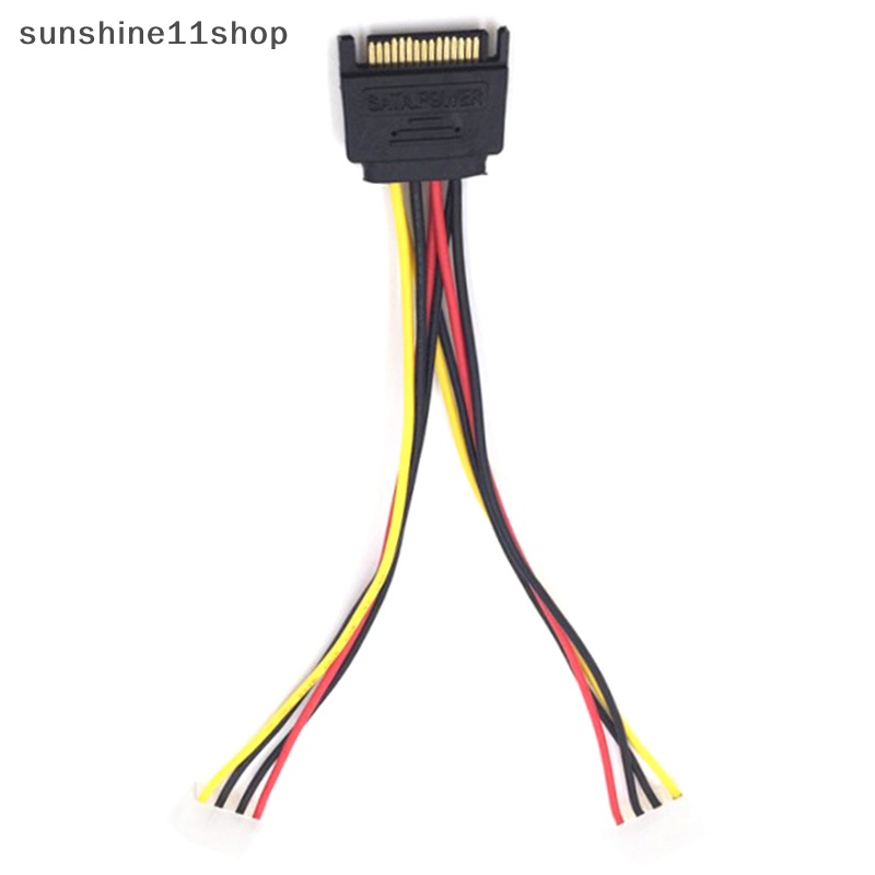 Sho Sata Revolusi Ke IDE Kabel Listrik SATA15pin Male Head Satu Titik Dua Port Serial Ke Dual 4pin Female Sata Ke IDE N