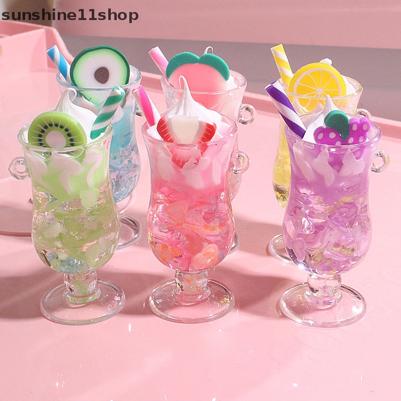 Sho Resin Luminous Buah Susu Teh Minuman Cangkir Botol Liontin Anting Membuat Perhiasan N