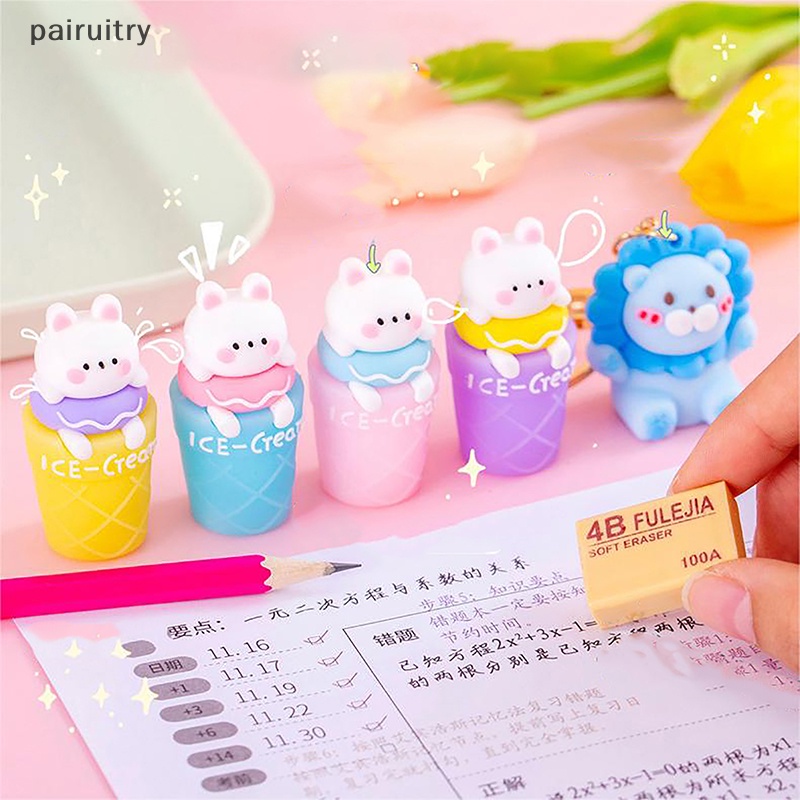 Prt Warna Random Kawaii Kartun Silikon Pengasah Pensil Untuk Anak Sekolah Hadiah Kado Pengasah Pensil Siswa Sekolah Alat Tulis PRT