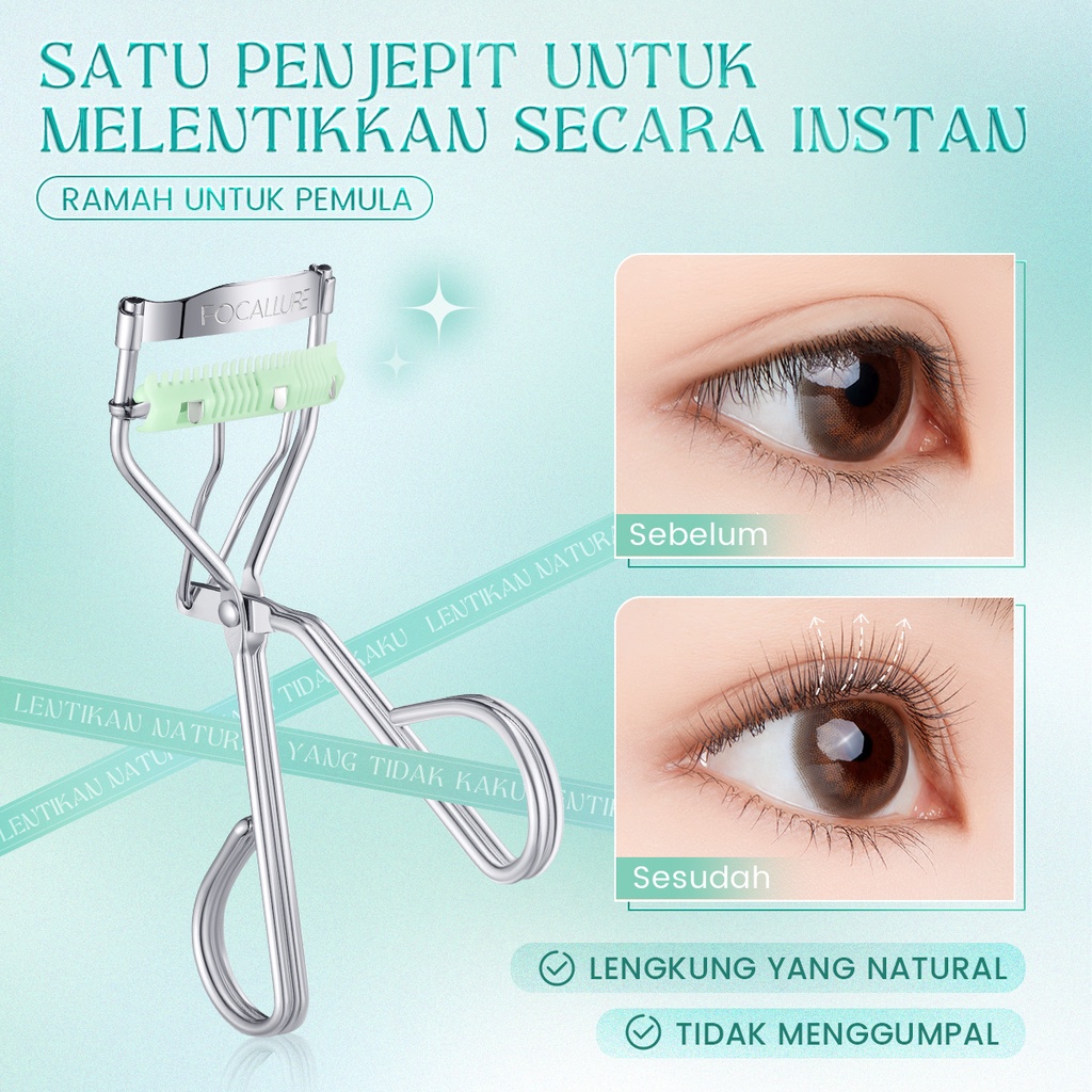 Focallure Penjepit Bulu Mata Warping Comb Eyelash Curler Lasting Curl Natural Effect Portable Eye Makeup Tool FA-T18