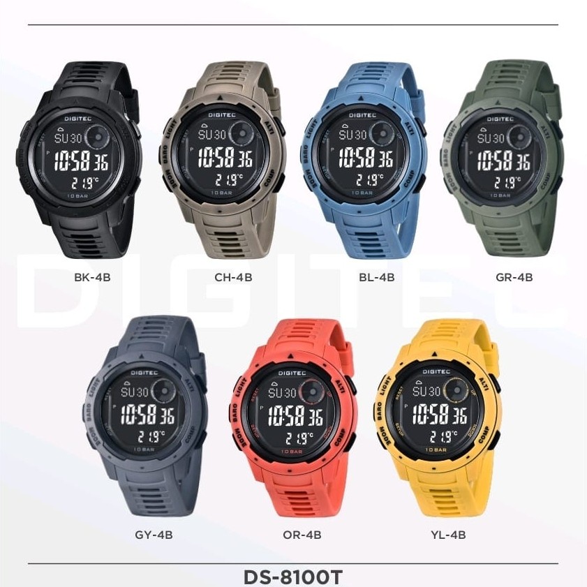 JAM TANGAN DIGITEC 8100T OUTDOOR ADA ALTIMETER BAROMETER PEDOMETER COMPAS LENGKAP BUAT GUNUNG