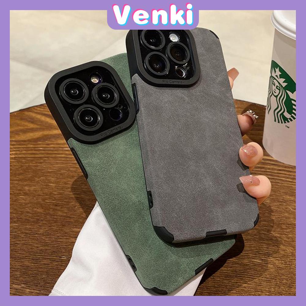 VENKI - Untuk iPhone 11 Case Kulit Soft Case Kamera Case Perlindungan Tahan Guncangan Hijau Tua Abu-abu Hitam Kompatibel dengan iPhone 14 Pro Max 13 Pro Max 12 Pro Max 11 Pro Max XR 7 8Plus