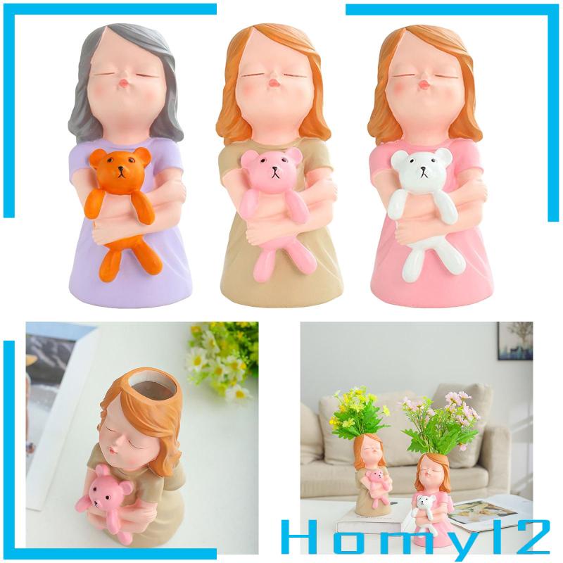 [HOMYL2] Vas Ornamen Planter Girl Head Planter Lucu Untuk Pintu Masuk Ruang Tamu Kantor