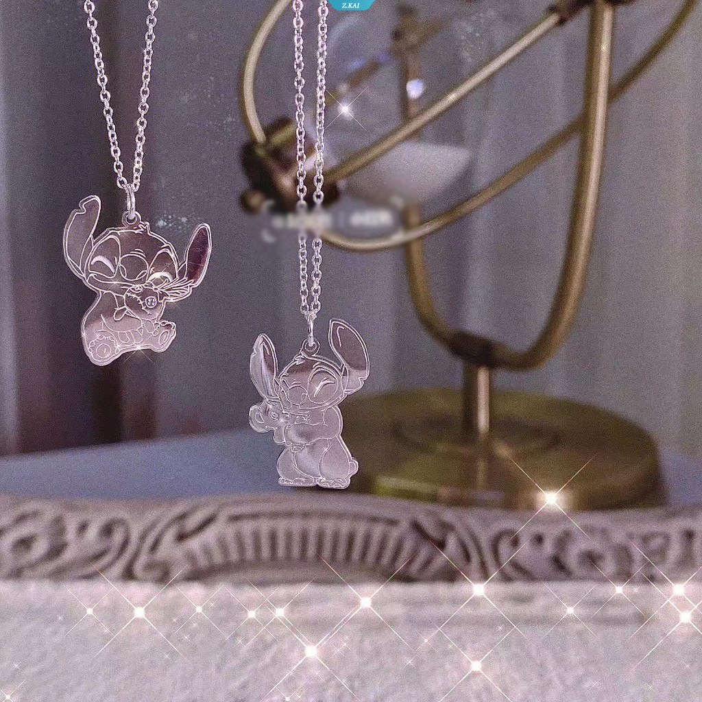 Lucu Elegan Fashion Stitch Kalung Perempuan Ins Stitch Peluk Boneka Boudoir Rantai Tulang Selangka Gadis Hati Kartun Terukir Liontin [ZK]