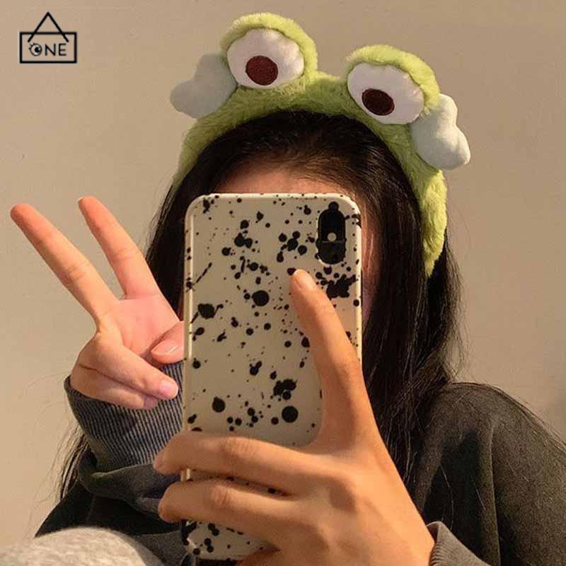 COD❤️Bando Lucu Frog Wanita Korea Headband Kartun ikat kepala Musim Gugur Musim Dingin Mewah Kepala Hoop Katak Menggemaskan Rambut Band Gadis Manis Hiasan Kepala