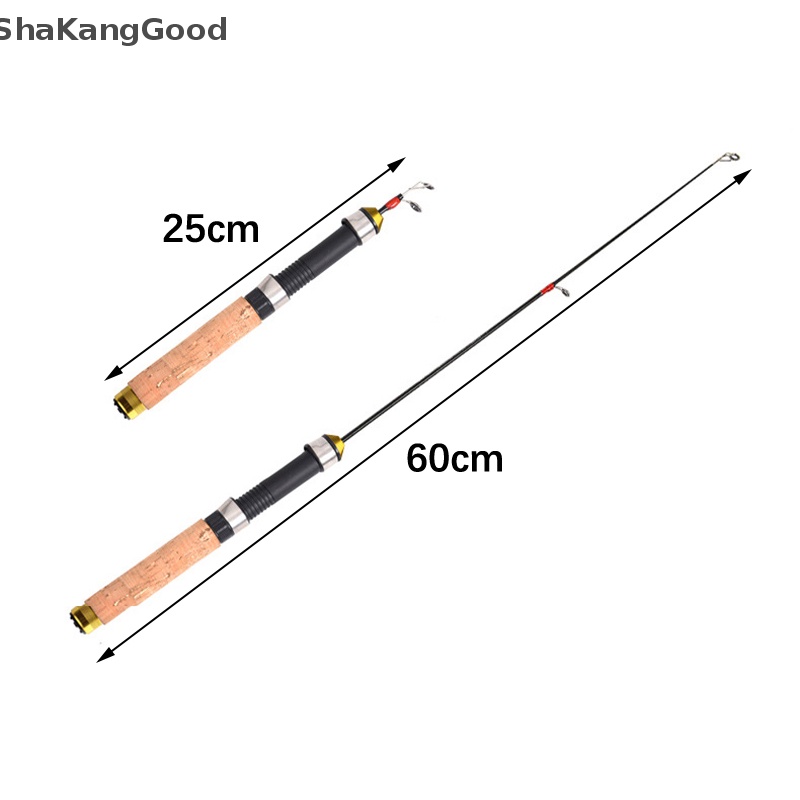 Joran Pancing Es Udang Selip Ultra-Pendek Telescopic FRP Fiber Fishing Reels Umpan Anti Slip Handle Casg Rod Tackle SKK