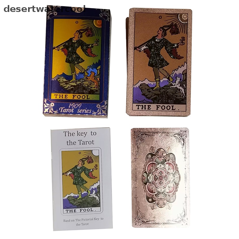 Deid Kertas Manual Foil Emas Merek Tarot Bronzing PVC Tahan Air Tahan Aus Papan Kartu Permainan Kartu Ramalan Oracle Card Bahasa Martijn