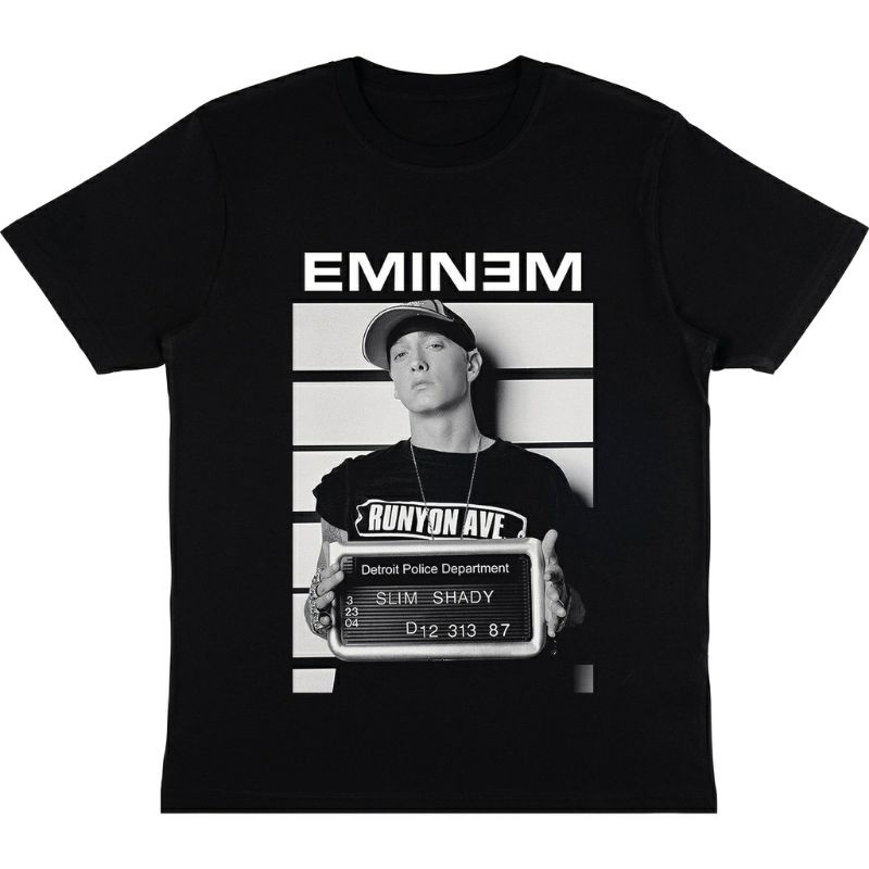 BAJU EMINEM - MUGSHOT | T-SHIRT EMINEM HITAM | KAOS BAND VINTAGE | T-SHIRT METAL | KAOS EMINEM HITAM