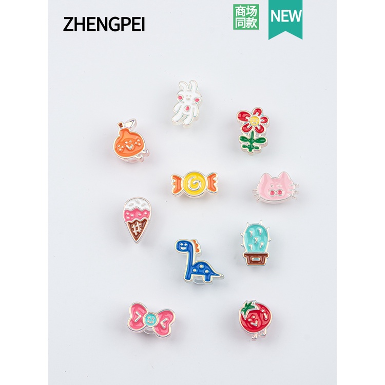 [fruit&amp;Dinosaurus]cocs Jibiz diy Shoe accessorie ins Shoe Decoration Sticker croc clog jbbitz Gesper Sepatu Untuk crocs charm pin