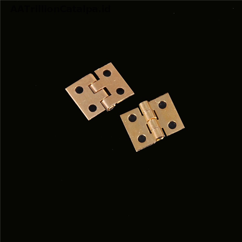 Aatrililioncatalpa 20pcs Engsel Mini Kuningan Berlapis Kecil Hias Perhiasan Box Hinges ID
