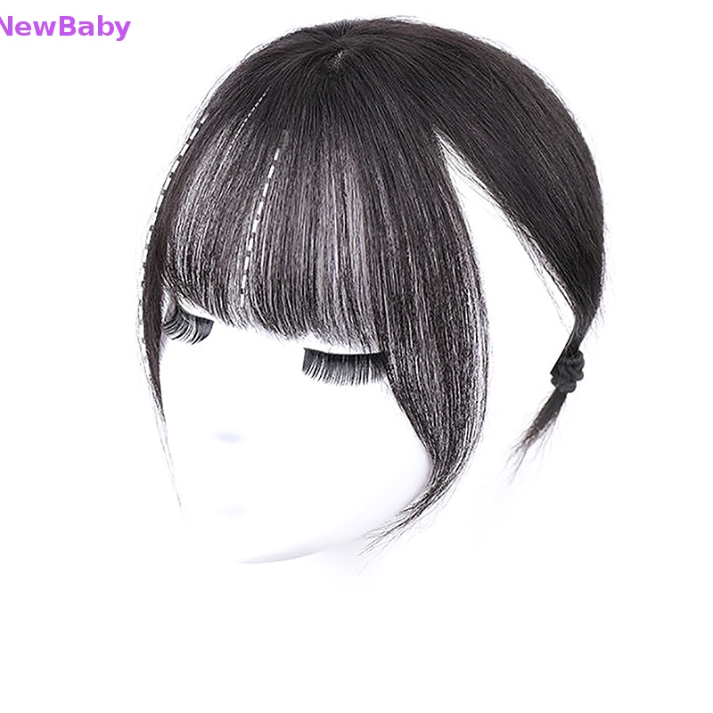 Newbaby Sintetis 3D Air Bangs Hair Clip-In Poni Ekstensi Pinggiran Palsu Natural Fake ID