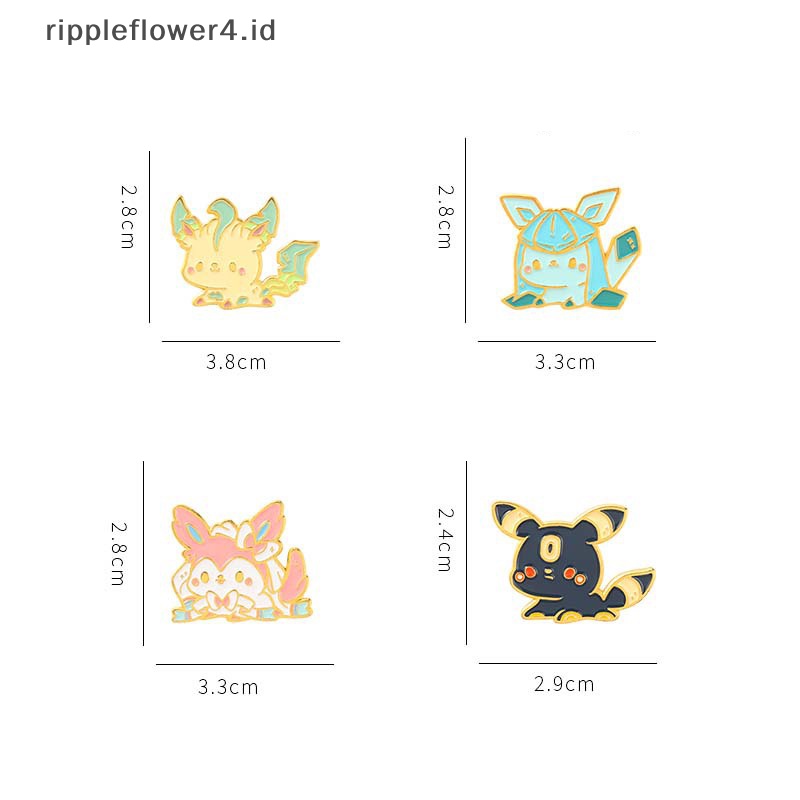 {rippleflower4.id} Kreatif Kartun Lucu Pikachu Kucing monster Kecil Menetes Minyak Paduan Bros~