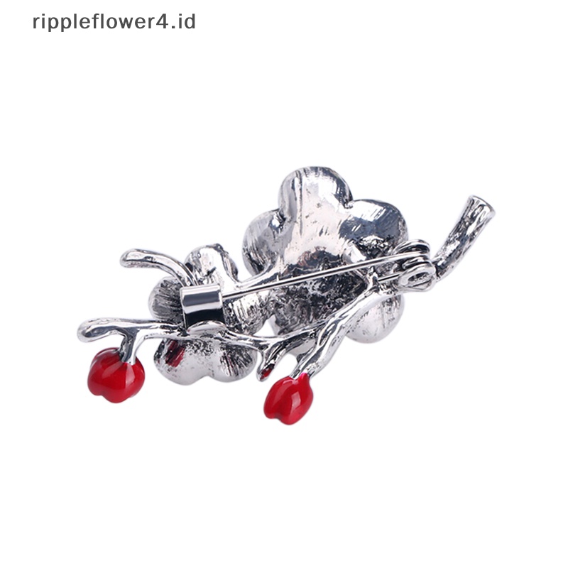 {rippleflower4.id} Fashion Mutiara Bunga Tanaman Pengantin Buket Enamel Bros Pin Perhiasan Hadiah~