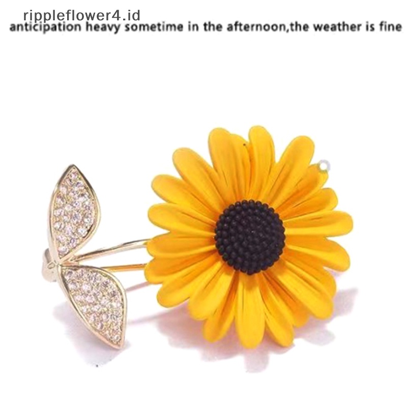 {rippleflower4.id} Bros Bunga Matahari Kreatif Dan Lucu Desain Fashion Aksesoris Pakaian Pin Hadiah Pesta Pernikahan Bros Wanita~