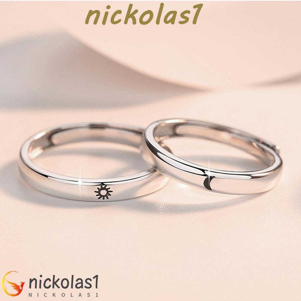 Nickolas1 Cincin Jari Set Minimalis Simple Pesta Pernikahan Wanita Pria 1pasang Perhiasan Couple