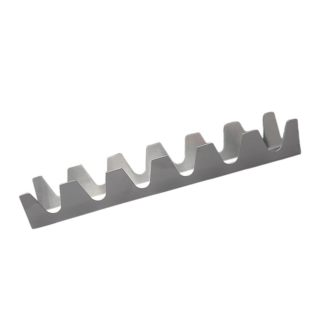 Rak Taco Bentuk V Aksesoris Dapur Stainless Steel Pizza Holder Struktur Stabil Seimbang Untuk Rak Hot Dog Rumah Tangga
