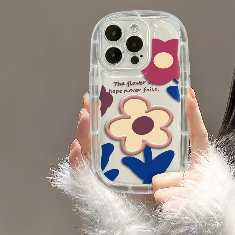 IPHONE Casing Bunga Kompatibel Untuk Iphone14 13 12 11 Pro Max Casing XS X Xr8 +7Plus Silikon Lembut Shockproof Transparan Phone Cover Cell Precticer