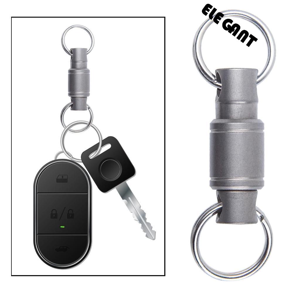 [Elegan] Titanium Alloy Keyring Removable Klip Tahan Lama Rilis Cepat Sabuk Pinggang Dual Detachable Pull Outdoor Tool Keychain