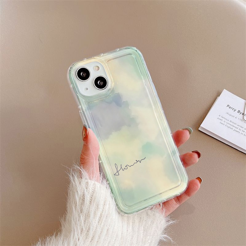 Casing Warna Biru Hijau Gradasi Untuk Oppo Realme C11 C3 C1 C20 C20A C21 C21Y C25 C25S C25Y C12 C15 10 9i 8i 8Pro 6i PH 5i 5s 9i U1 Reno 8 7 Lite Narzo 30 20 30A Airbag Shockproof Cover