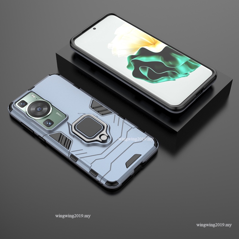 Shockproof Armor Case Untuk Huawei P60 Pro Cases Stand Holder Mobil Magnetik Ponsel Penutup Belakang Untuk Huawei P60 Art Fundas Huwei P60
