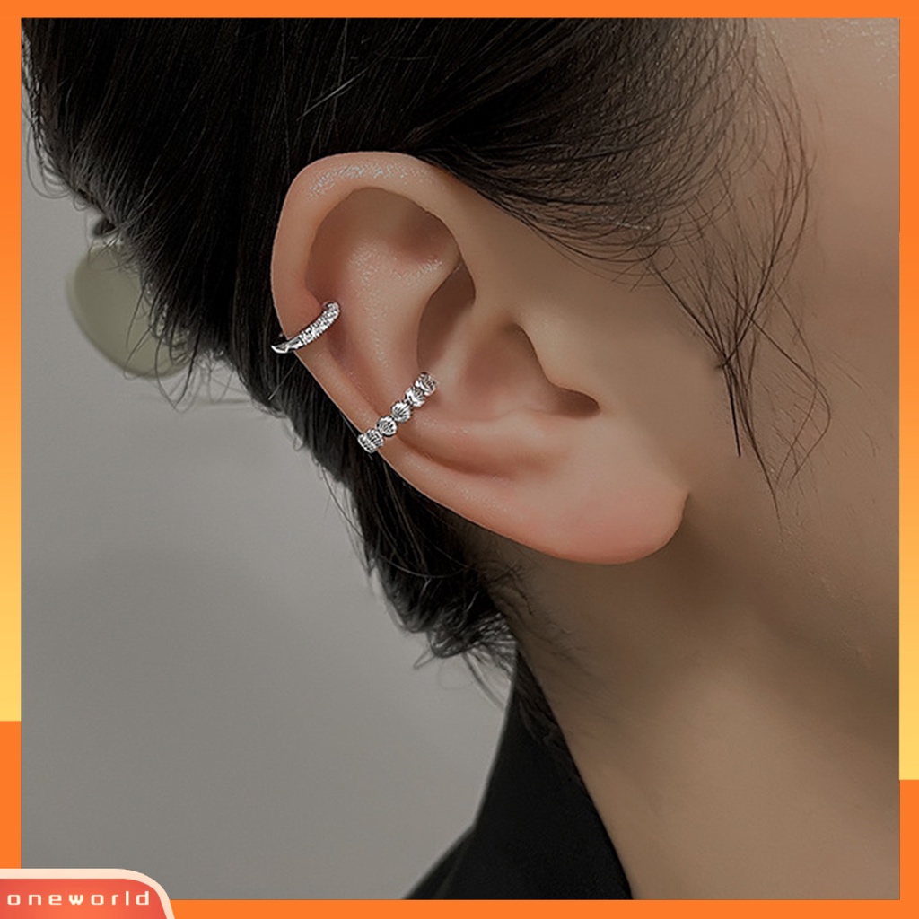 [WOD] 1pc Klip Telinga Non-Piercing Shiny Hias Menarik All-match Perhiasan Hadiah Lingkaran Wanita Fashion Kerang Telinga Manset Anting-Anting Untuk Pacaran