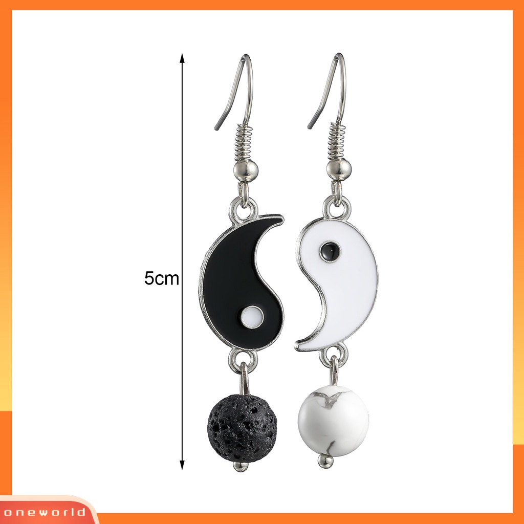 [WOD] 1pasang Drop Earrings Vintage Tahan Aus Indah Tai Chi Yin Yang Alloy Menjuntai Earrings Untuk Anak Perempuan