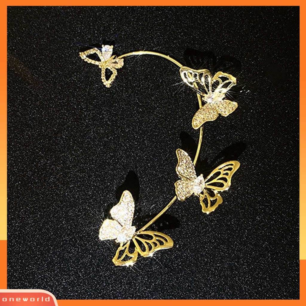 [WOD] 1pc Klip Anting Butterfly Hollow Out Tanpa Tindik Gaya Korea Indah Manset Telinga Untuk Pernikahan