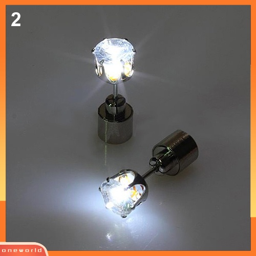 [WOD] Anting Berlian Imitasi LED Menyala Stud Dance Aksesoris Pesta Untuk Pesta/Xmas