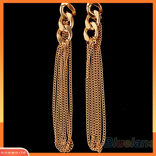 [WOD] Anting Retro Rantai Menjuntai Perhiasan Rumbai Emas Untuk Wanita Pesta Prom Hadiah