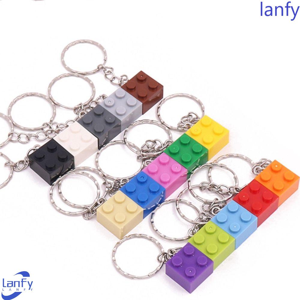 Lanfy DIY Bata Gantungan Kunci Mode Multicolor Liontin Hadiah Ulang Tahun Perhiasan Untuk Pasangan Persahabatan Blok Bangunan Key Chain