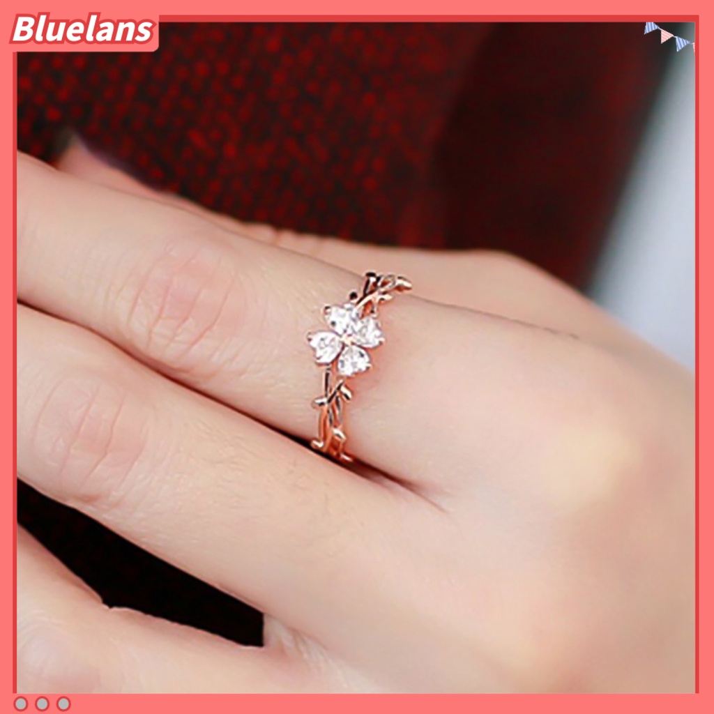 [BLS] Cincin Berlian Imitasi Hias Kreatif Alloy Indah Twining Finger Band Untuk Wanita