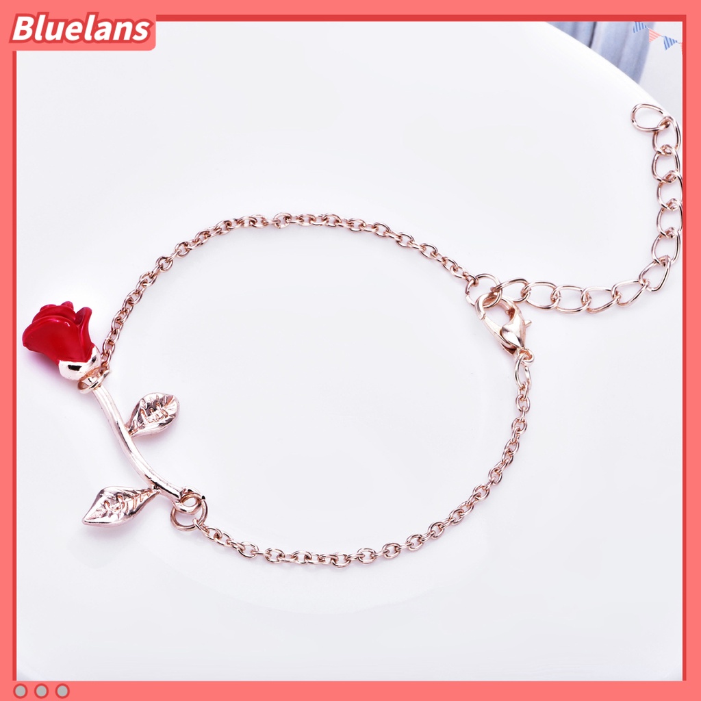 [BLS] Gelang Wanita Rose Adjustable Rantai Perhiasan Electroplating Tahan Lama Bracelet Untuk Pesta