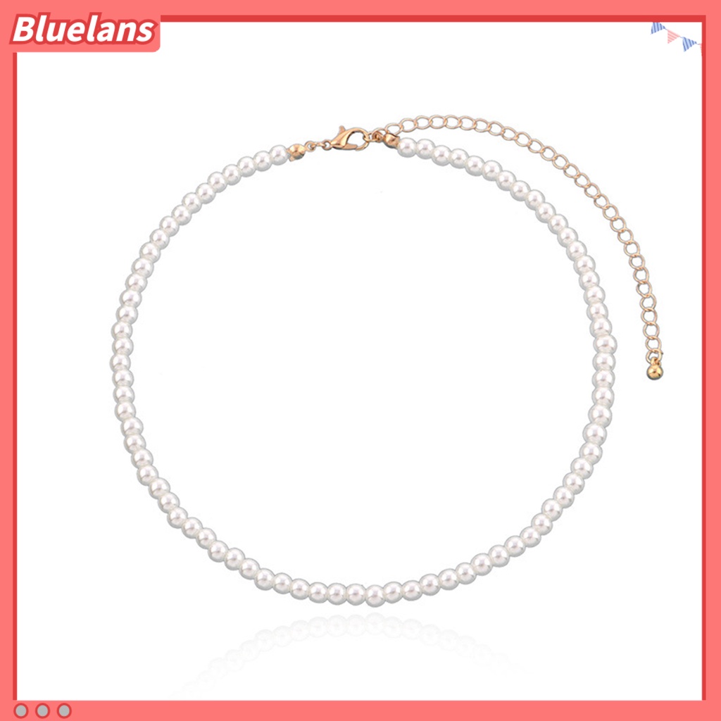 [BLS] Choker Kalung Royal Permukaan Halus Indah Imitasi Mutiara Simetris Kalung Pengantin Perhiasan Pernikahan