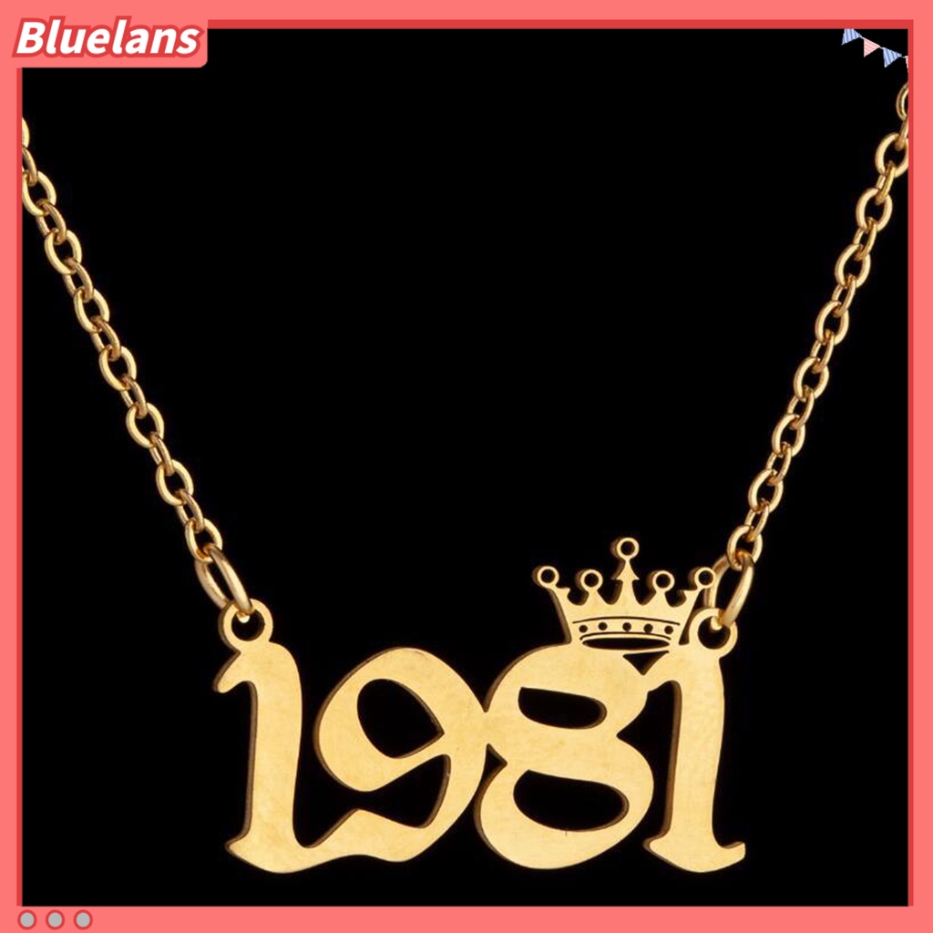 [BLS] Wanita Sweater Rantai Tahun 1980-1999 Anti Karat Angka Berarti Kalung Perhiasan Hadiah