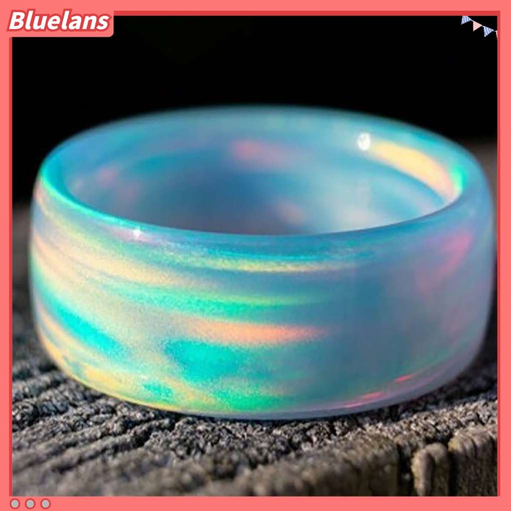 [BLS] Cincin Wanita Warna-Warni Resin Akrilik Eye-catching Romantic Sky Women Circlet Untuk Club