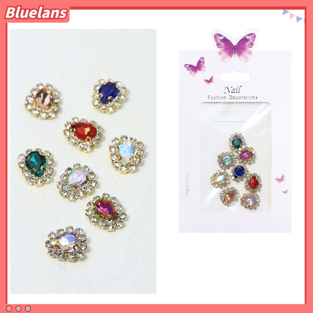 [BLM] 1pak Nail Art Berlian Imitasi Multiguna Efek 3D Shiny DIY Manicure Decoration Love Heart Kristal Rhinestones Decor Untuk Nail Art Belajar