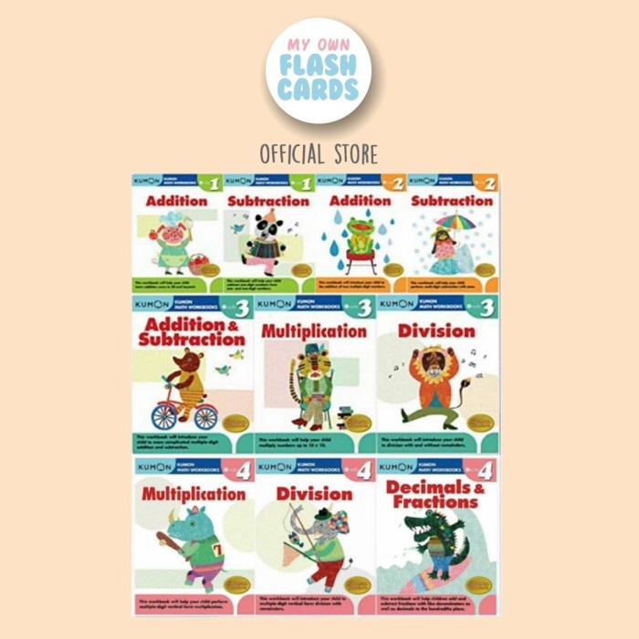 

Set isi 10 Buku Kumon Math Workbooks Set of 10 Books Matematika