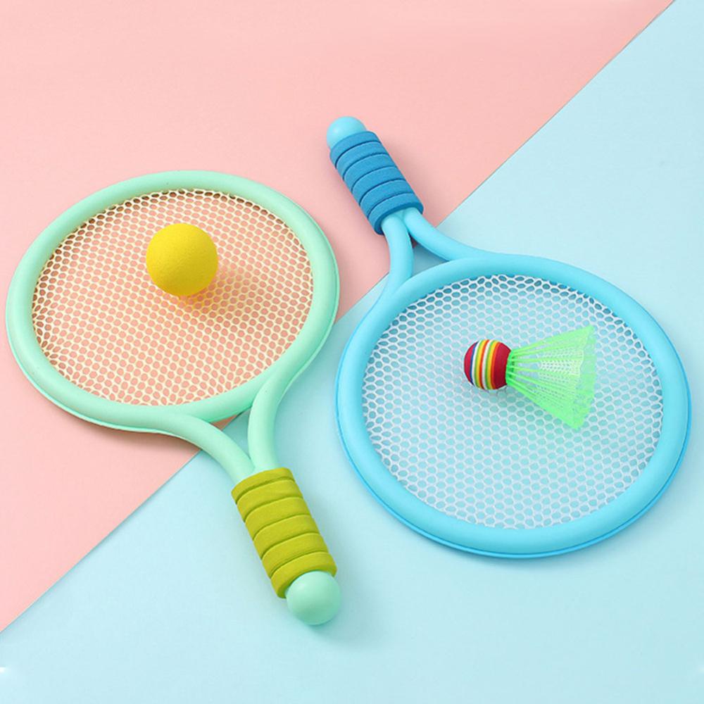 Timekey 1Set Raket Tenis Badminton Anak Training Pemula Tenis Pantai Outdoor Tk Bayi Orang Tua Anak Mainan Interaktif I3S4