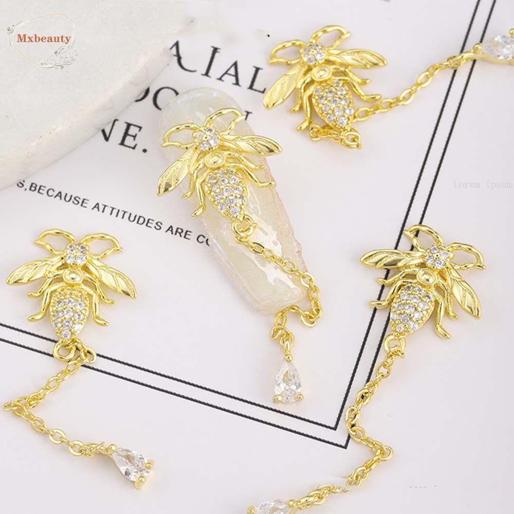 Mxbeauty Ikatan Simpul Mutiara Kuku Berlian Imitasi Gaya Jepang Fashion 3D Pesona Kuku Unicorn Nail Art Ornamen Butterfly Nail Drills Perhiasan Kuku Kristal