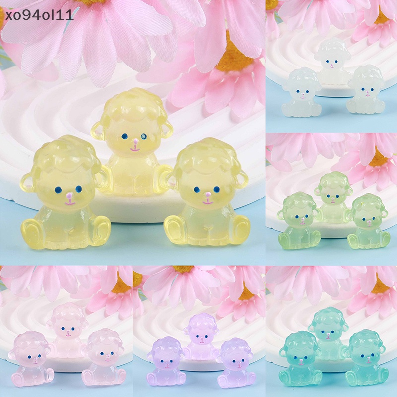 Xo 3Pcs Luminous Poodle Ornament Mini Warna Kartun Anjing Boneka Micro Landscape Dekorasi Rumah Boneka Miniatur Mainan OL