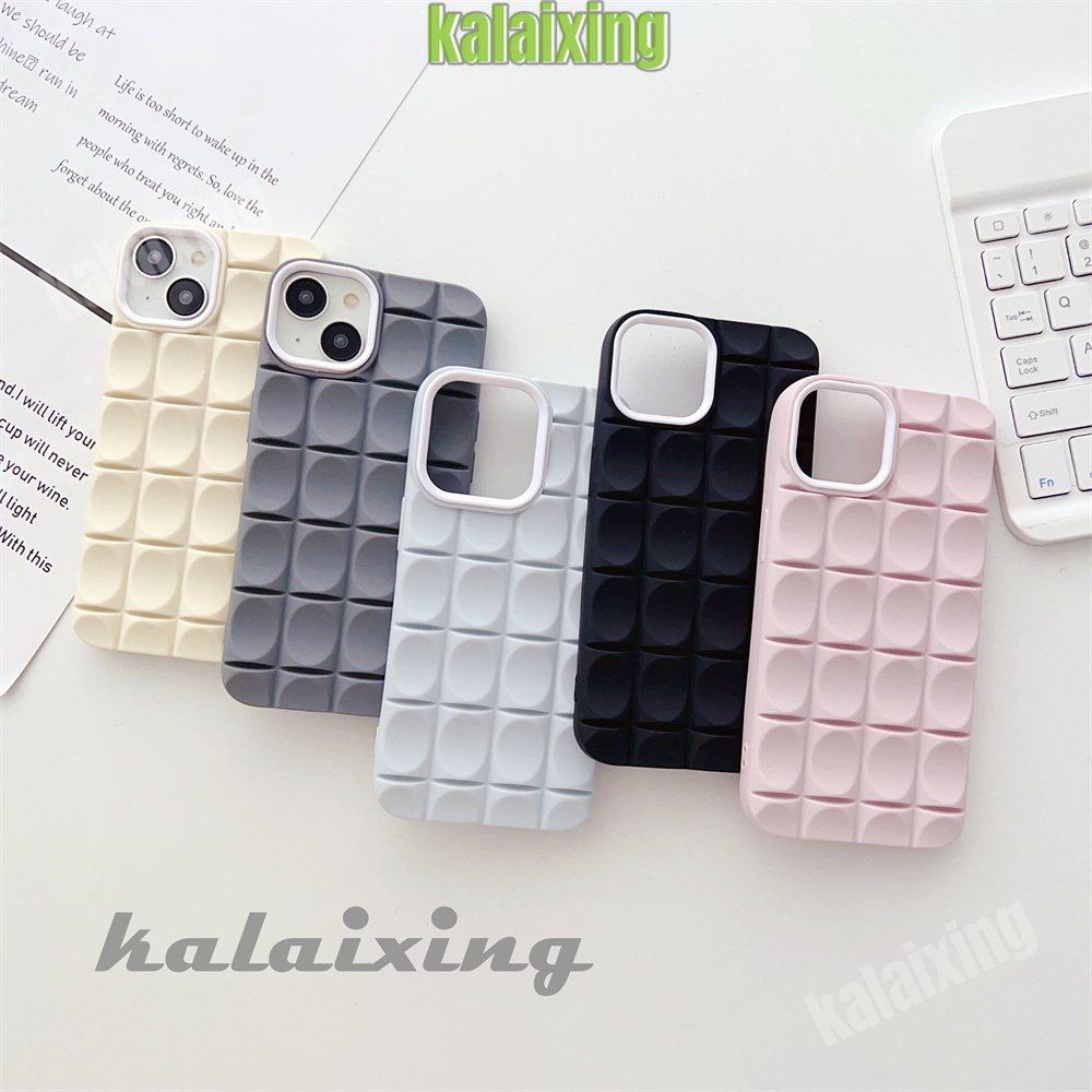 IPHONE Casing Ponsel Bahan Silikon Simple Untuk Iphone14 /13 /12 /11 Pro Max11 Casing Soft Cekung-convex Di Penutup Belakang