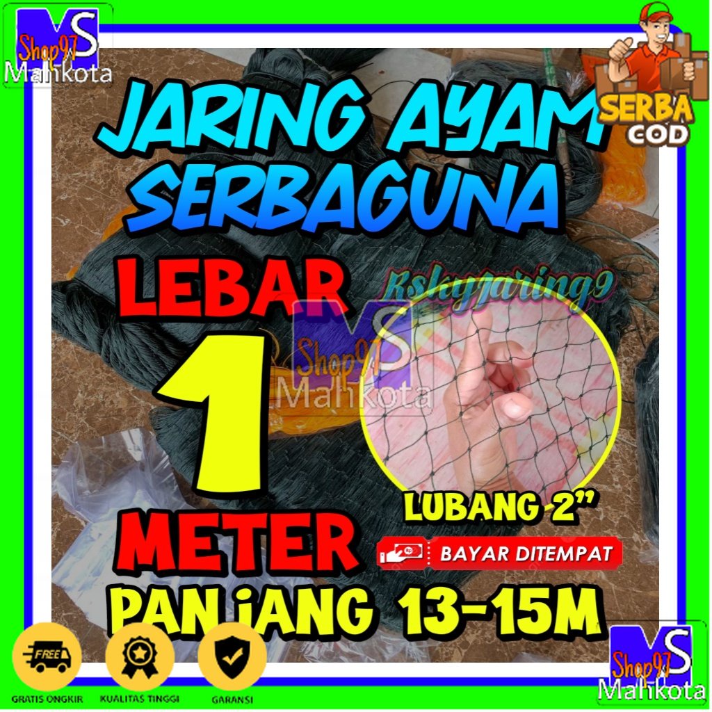 Jaring Ayam Lubang 2 cm Lebar 1 Meter / Jaring Pagar Ayam / Jaring Kandang Ayam / Jaring Pagar Kebun