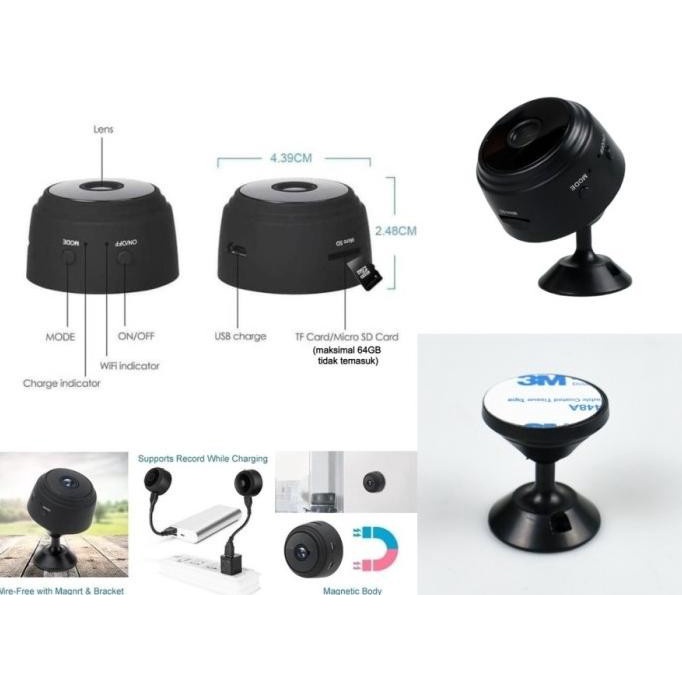 Mini Wifi CCTV Magnetic FULL HD 1080 Infra Red Sensor Gerak ORIGINAL