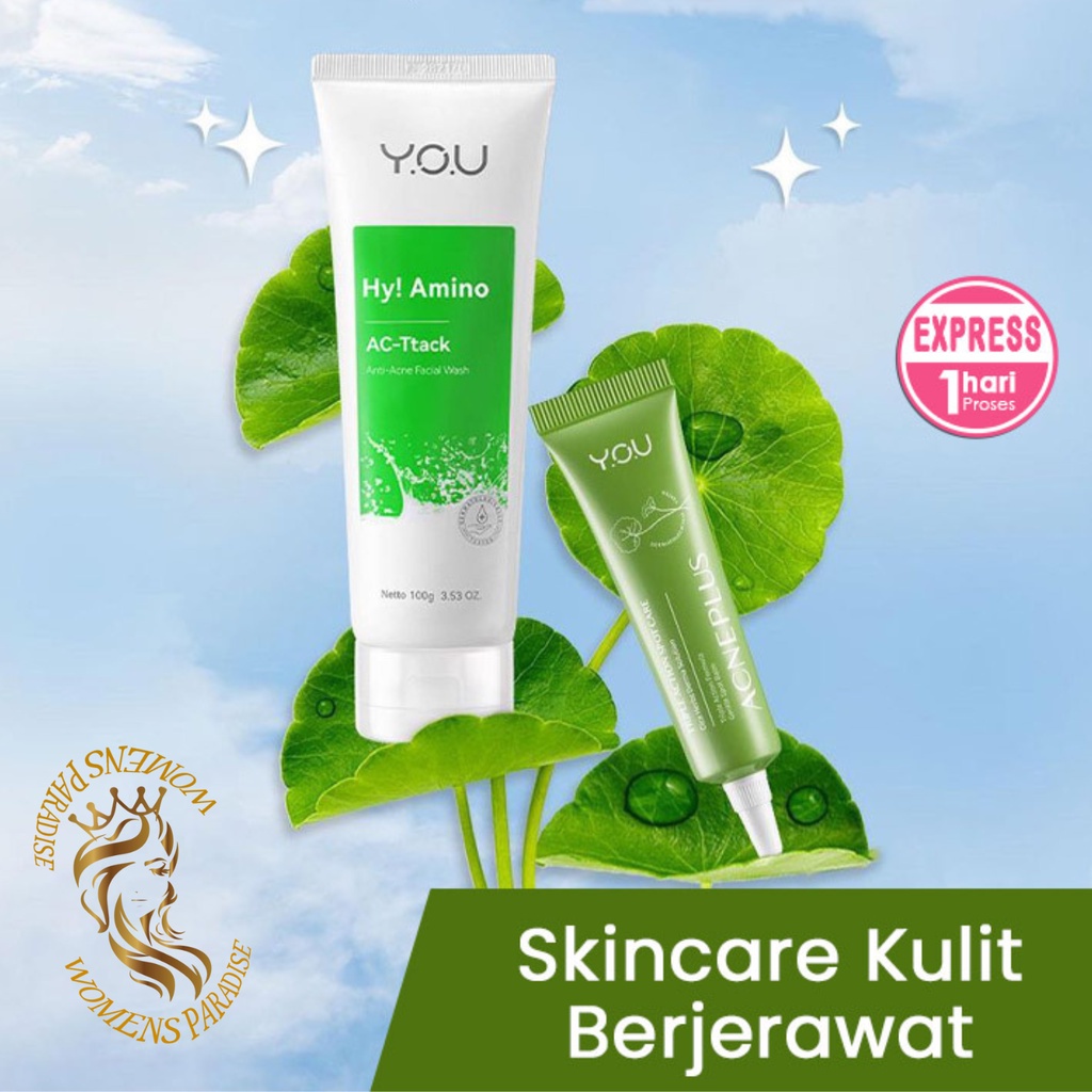 ❤️WP❤️ Paket Penghilang jerawat YOU HY Amino anti acne facial wash + You Acne plus Triple Action Spo